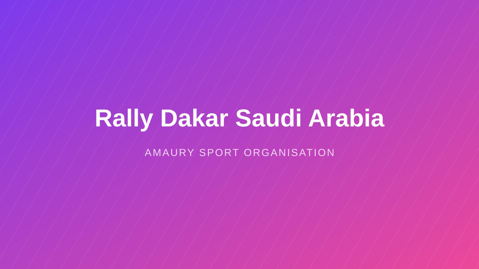 Rally Dakar Saudi Arabia